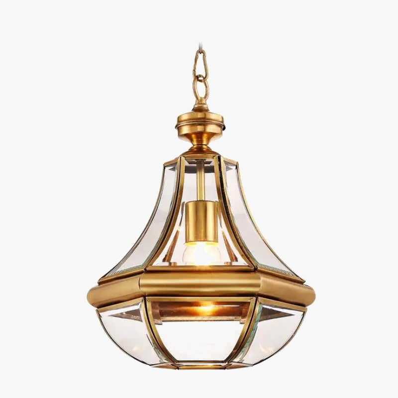 suspension en verre antique en cuivre pour intérieur éclairage élégant