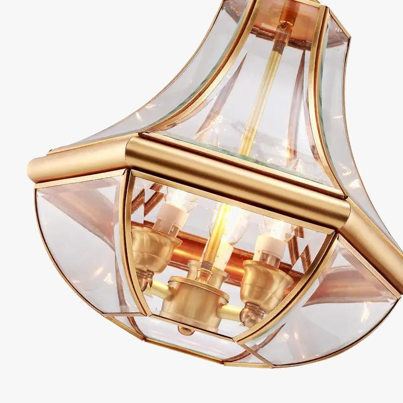 suspension en verre antique en cuivre pour intérieur élégant