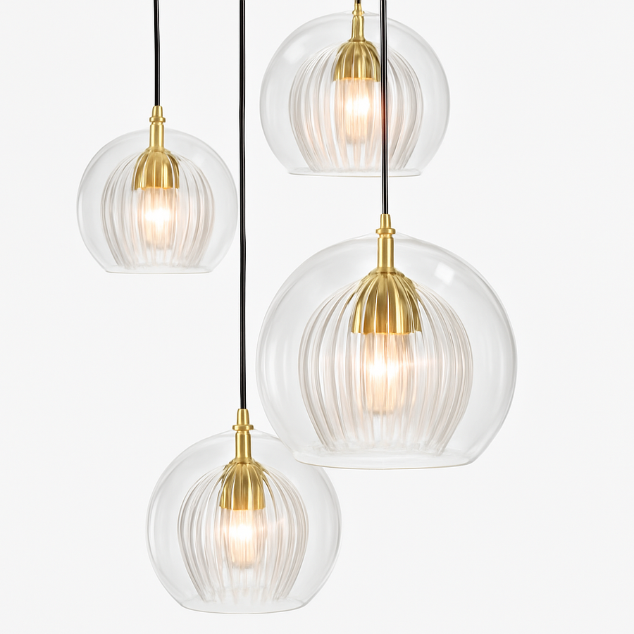 Suspension en verre au design industriel Simple et moderne
