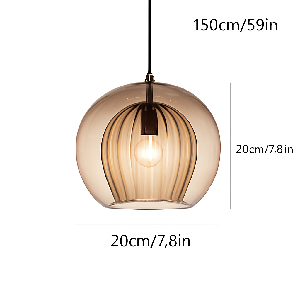 Suspension en verre au design industriel Simple et moderne