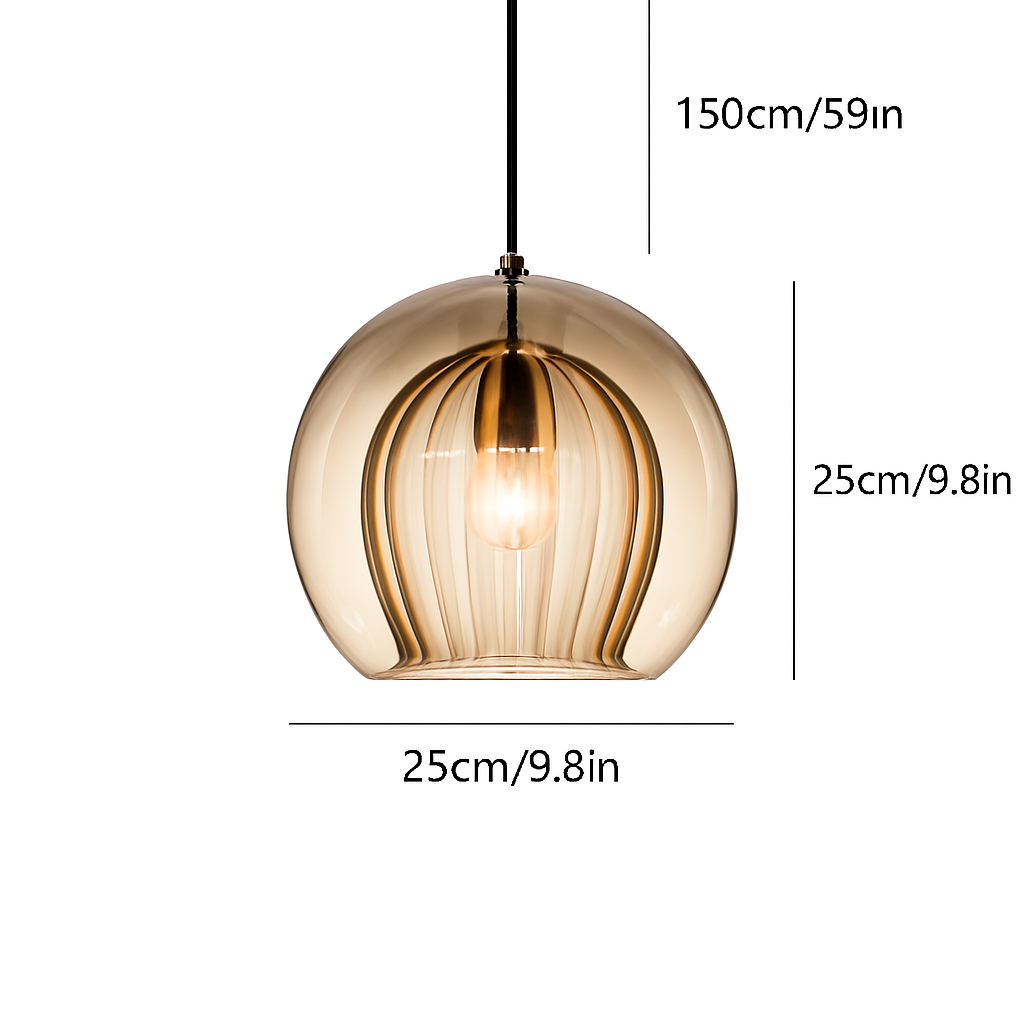 Suspension en verre au design industriel Simple et moderne