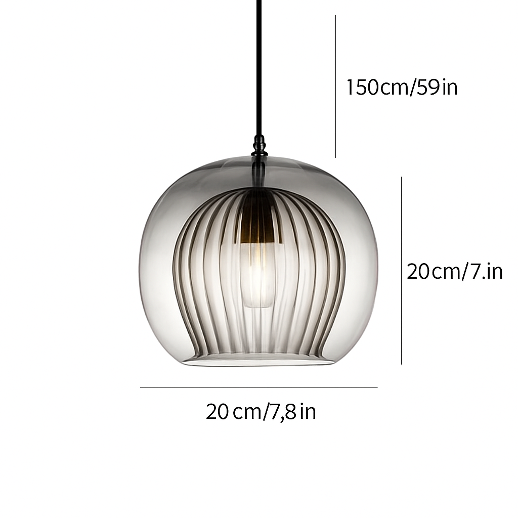 Suspension en verre au design industriel Simple et moderne