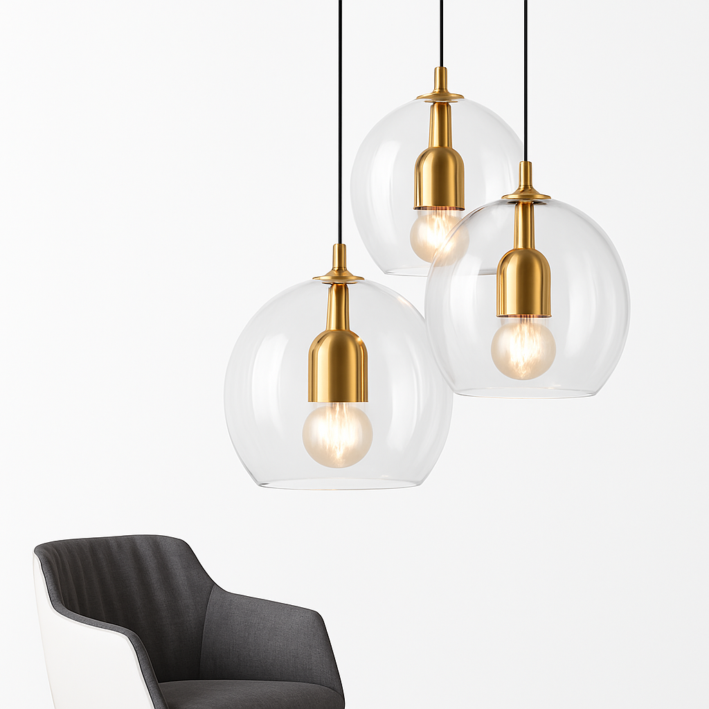Suspension en verre au design industriel Simple et moderne