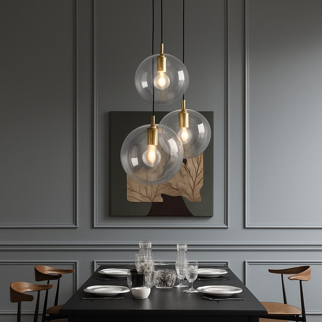 Suspension en verre au design industriel Simple et moderne