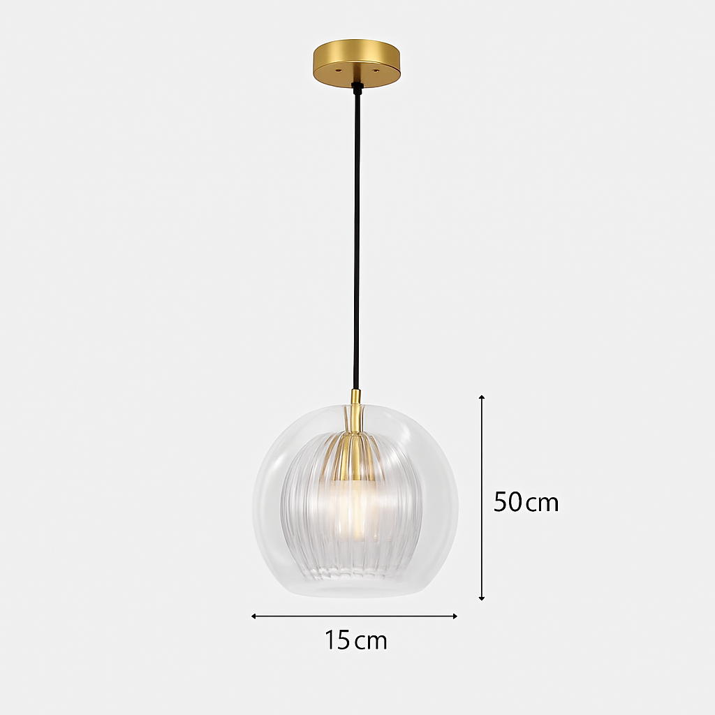 Suspension en verre au design industriel Simple et moderne