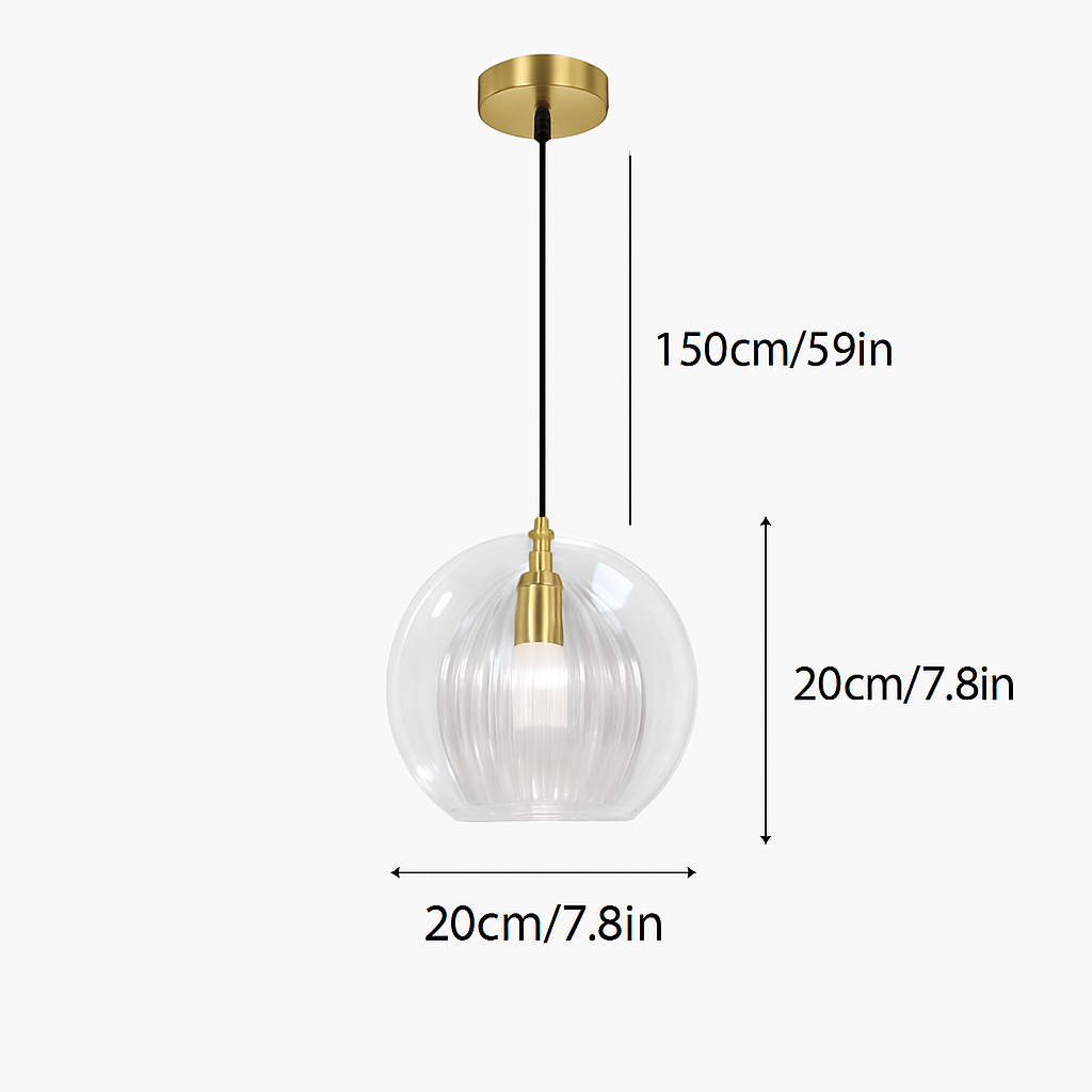 Suspension en verre au design industriel Simple et moderne