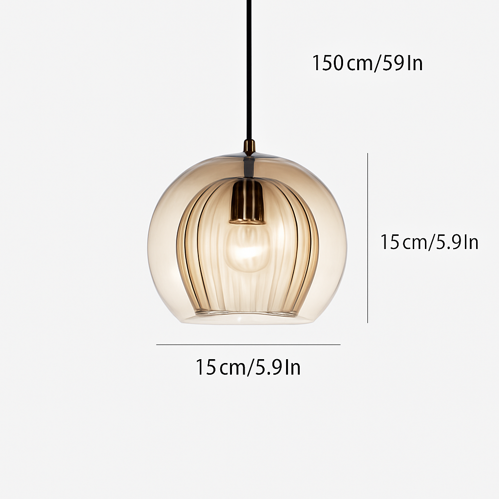 Suspension en verre au design industriel Simple et moderne