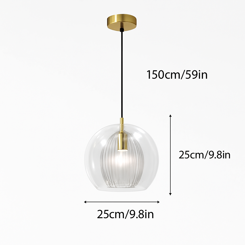 Suspension en verre au design industriel Simple et moderne