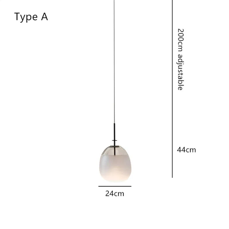 suspension en verre au design postmoderne pour décoration intérieure