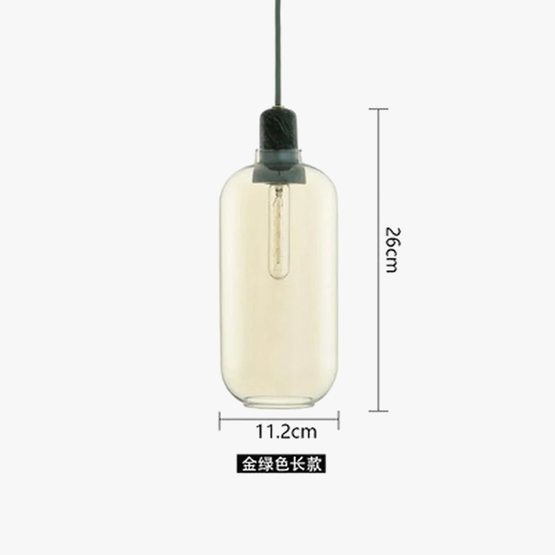 suspension en verre avec détail en marbre design industriel élégant