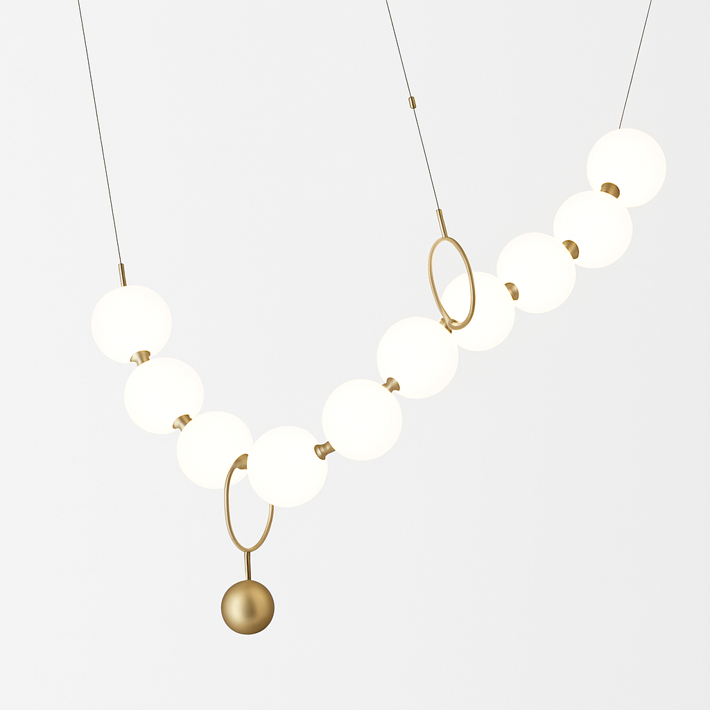suspension en verre blanc en forme de haricot magique pour intérieur élégant