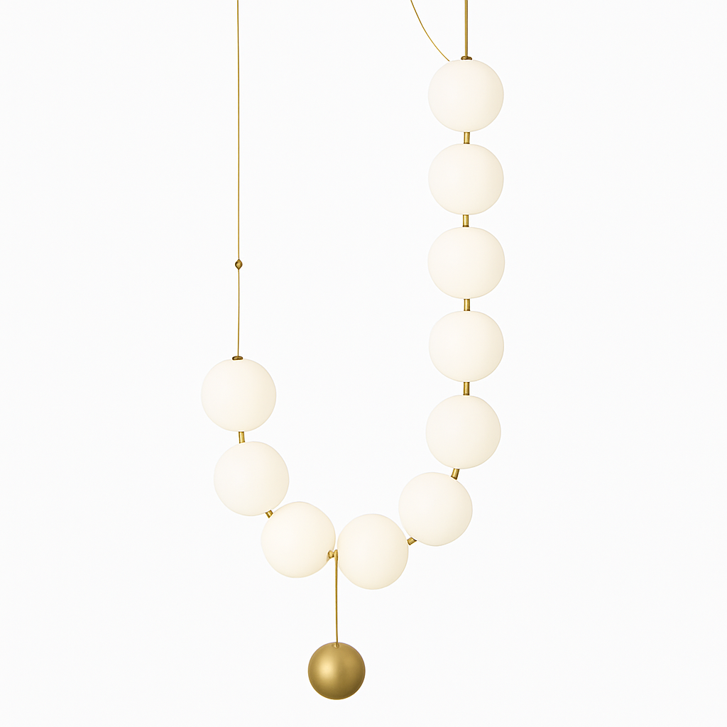 suspension en verre blanc en forme de haricot magique pour intérieur élégant