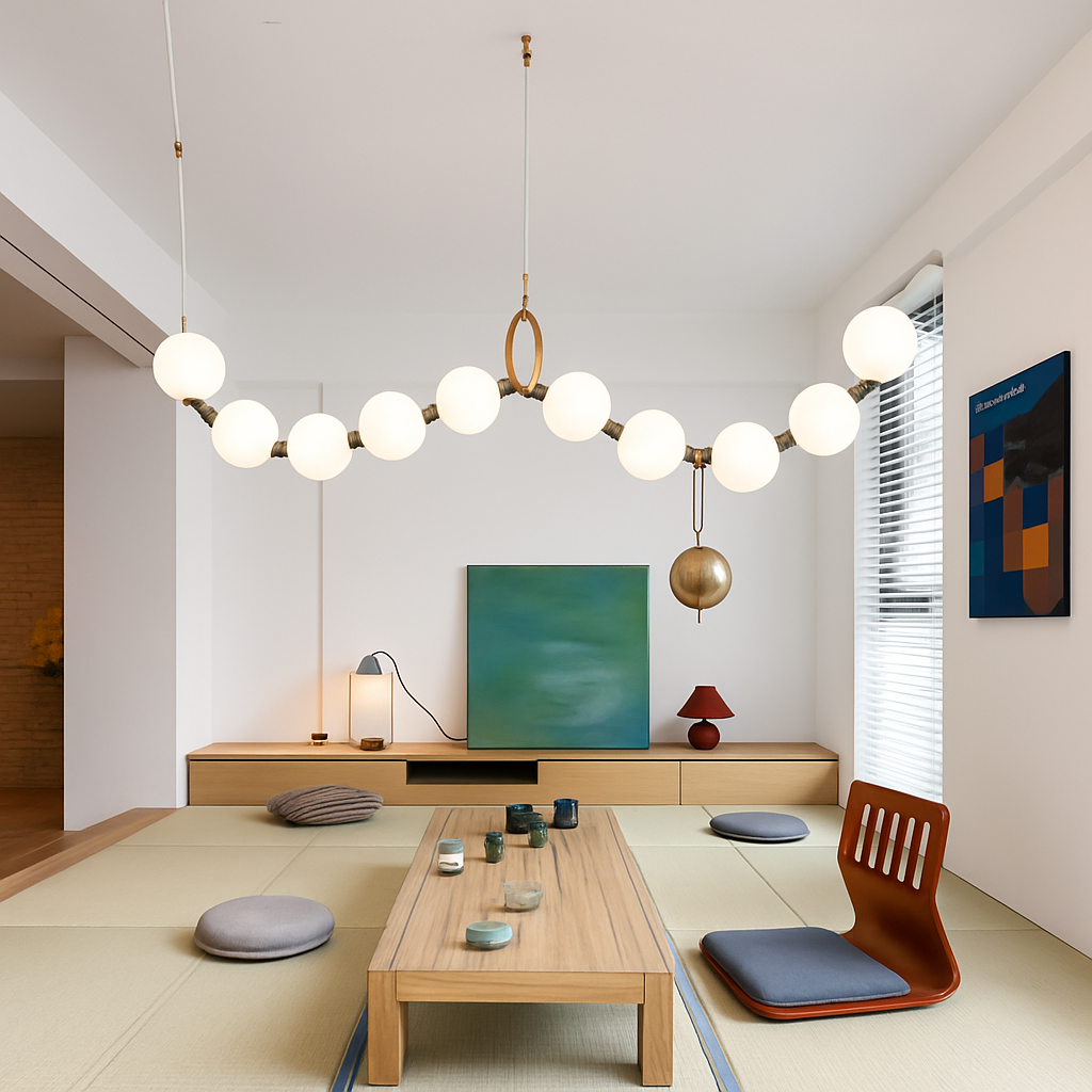 suspension en verre blanc en forme de haricot magique pour intérieur élégant