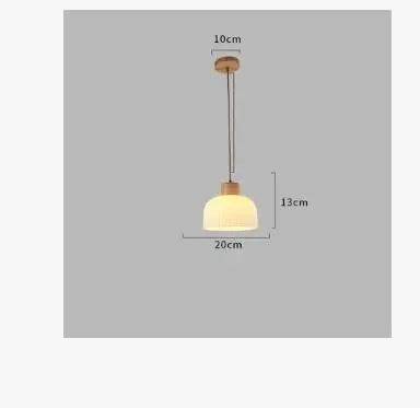 Suspension en verre blanc lampe suspendue de simplicité japonaise pour salon chambre salle à manger Loft lampe suspendue en bois