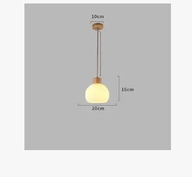 Suspension en verre blanc lampe suspendue de simplicité japonaise pour salon chambre salle à manger Loft lampe suspendue en bois