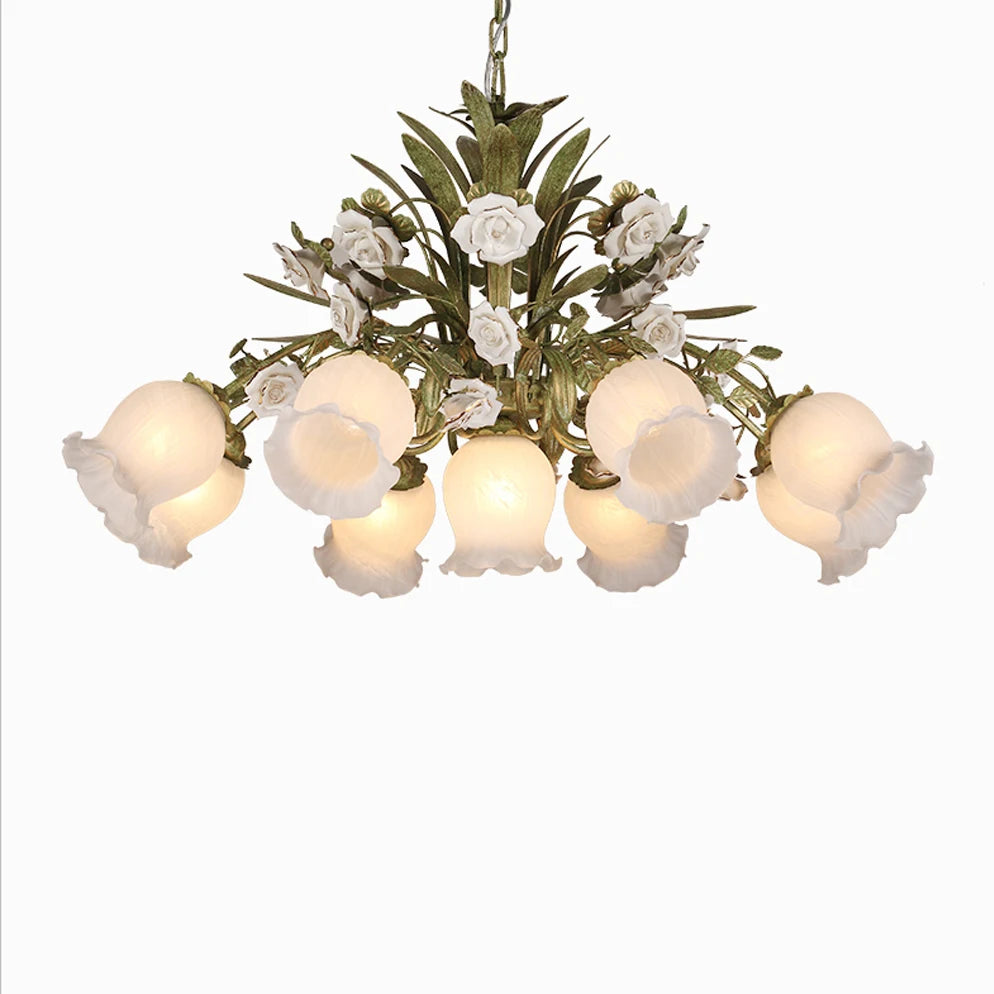 suspension en verre céramique style floral pour intérieur