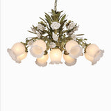 suspension en verre céramique style floral pour intérieur