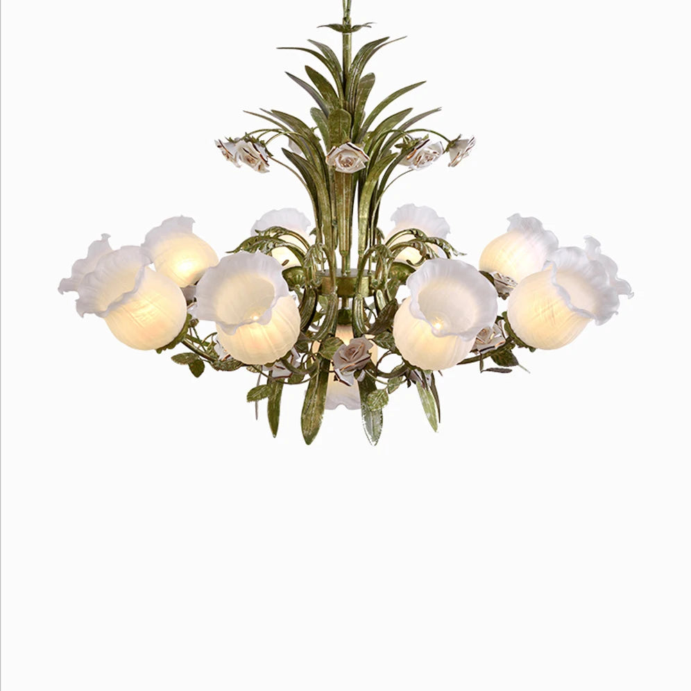 suspension en verre céramique style floral pour intérieur