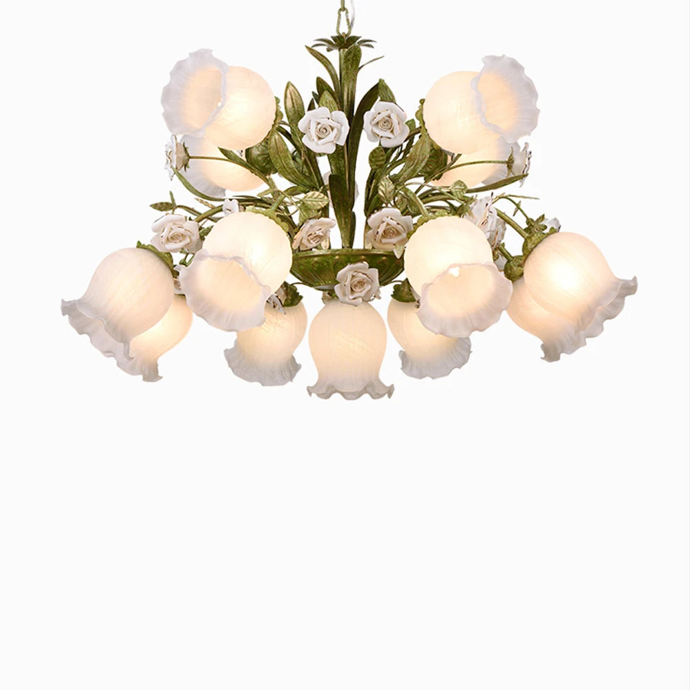 suspension en verre céramique style floral pour intérieur