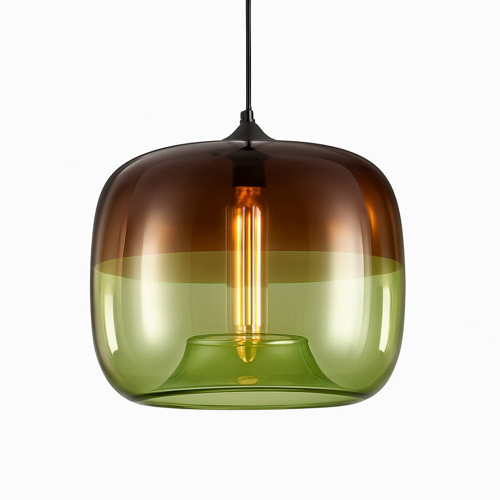 Suspension en verre coloré design à LED Apple