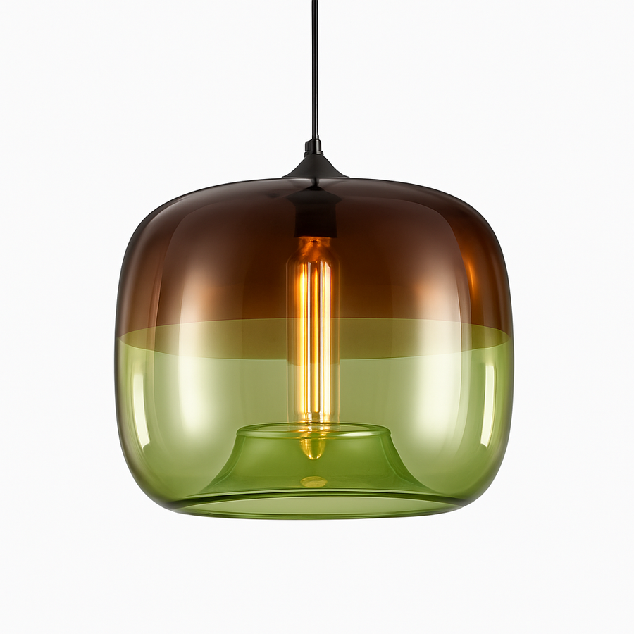 Suspension en verre coloré design à LED Apple
