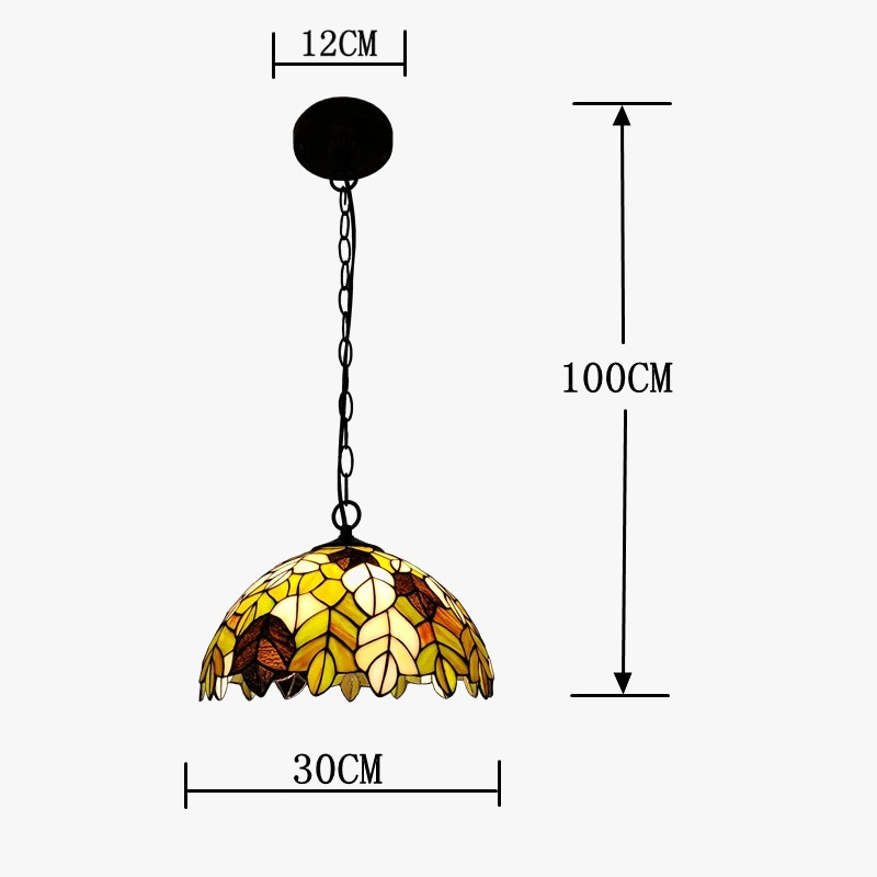 suspension en verre d'art style européen feuille d'érable pour restaurant