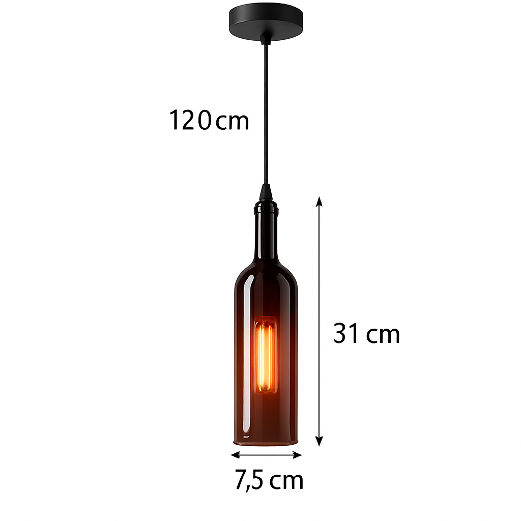 suspension en verre design pour bouteille de vin moderne