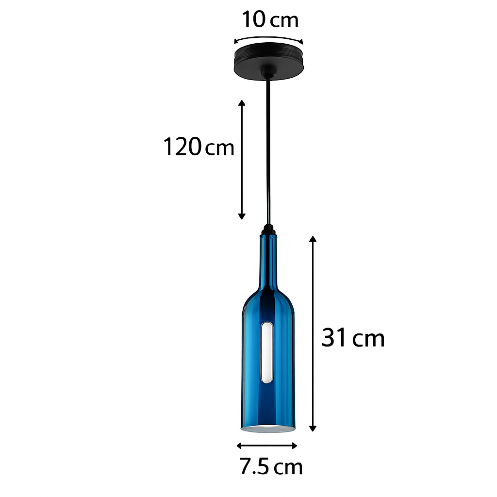suspension en verre design pour bouteille de vin moderne