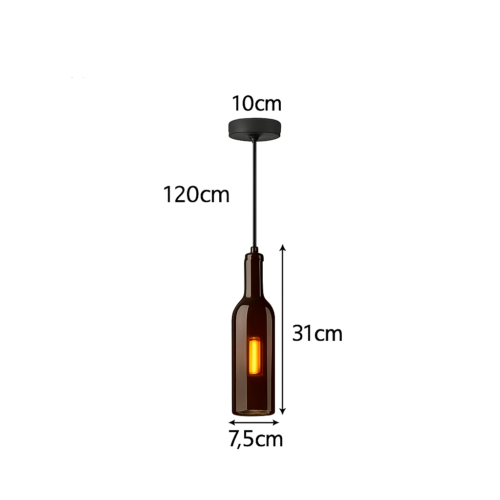 suspension en verre design pour bouteille de vin moderne