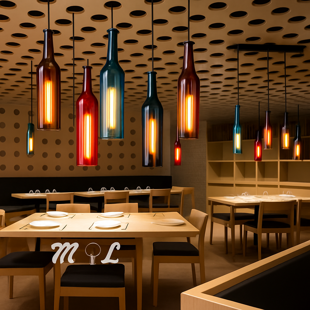 suspension en verre design pour bouteille de vin moderne