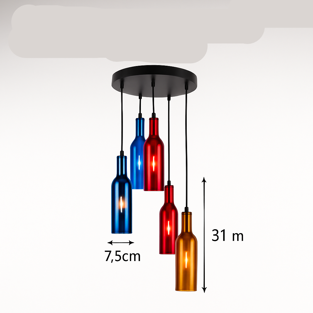 suspension en verre design pour bouteille de vin moderne