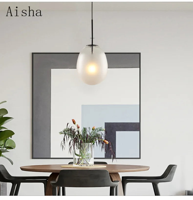 suspension en verre design pour décoration intérieure moderne