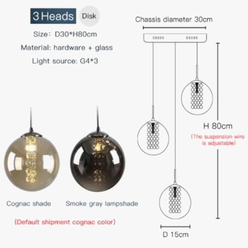 suspension en verre design pour escalier moderne à LED