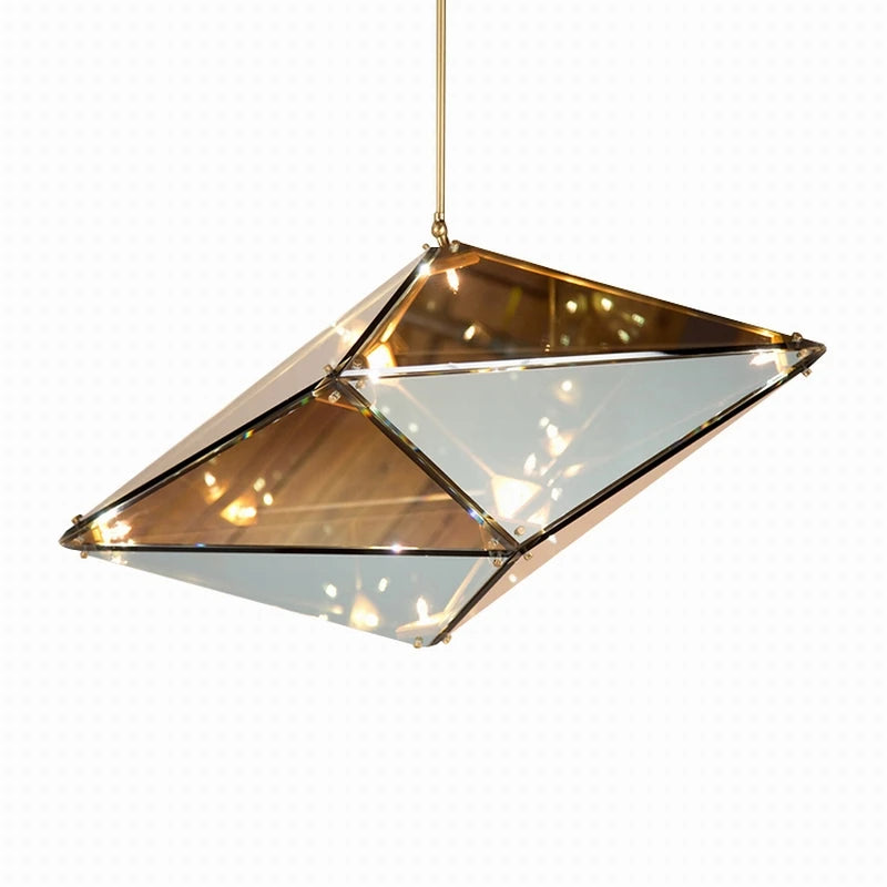 suspension en verre diamant design nordique luxe moderne pour intérieur
