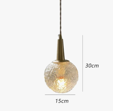 suspension en verre doré avec design en cuivre élégant
