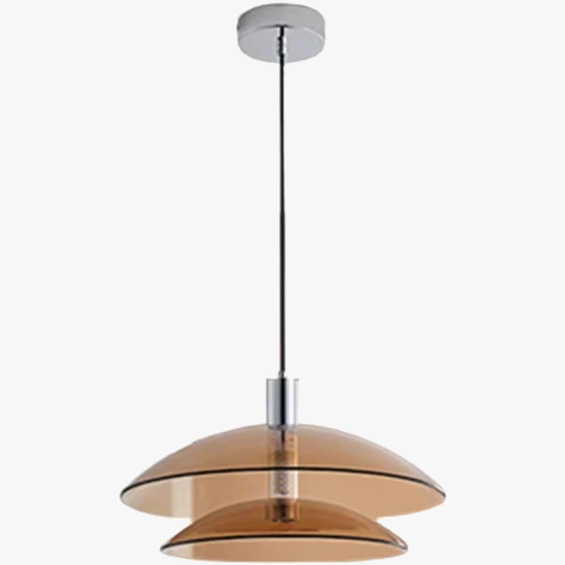 suspension en verre à double couche moderne en métal chromé