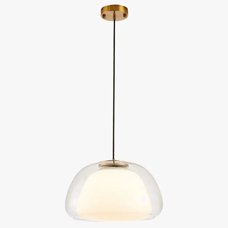 suspension en verre double couche style danois pour intérieur élégant