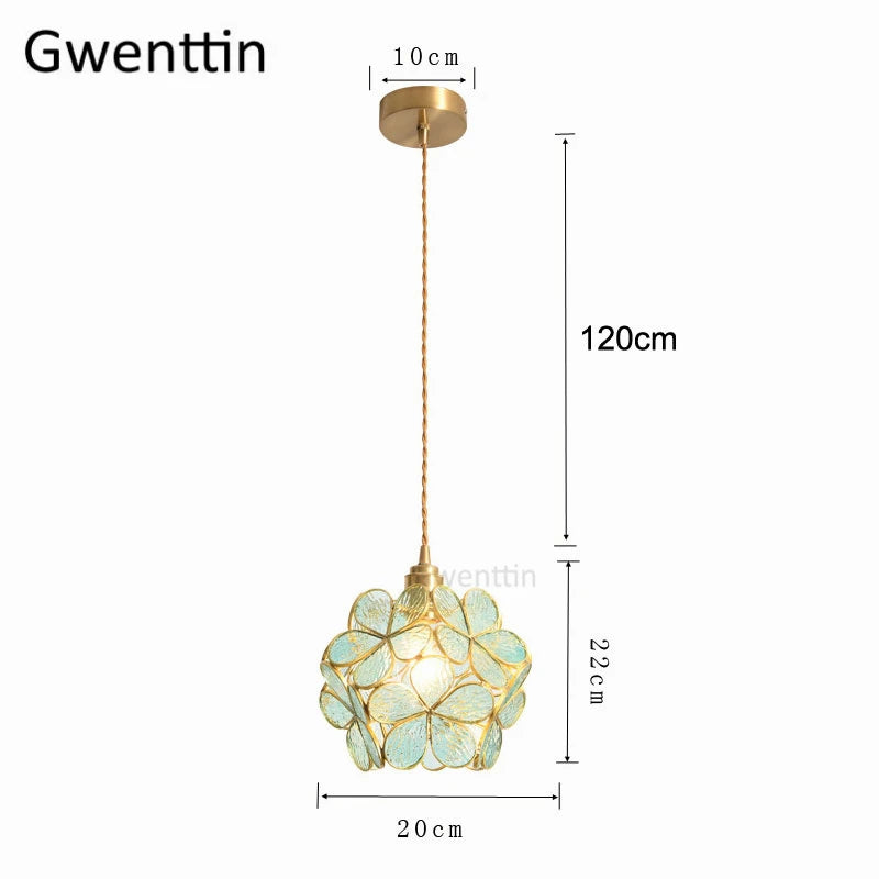 suspension en verre florale style art déco pour intérieur élégant