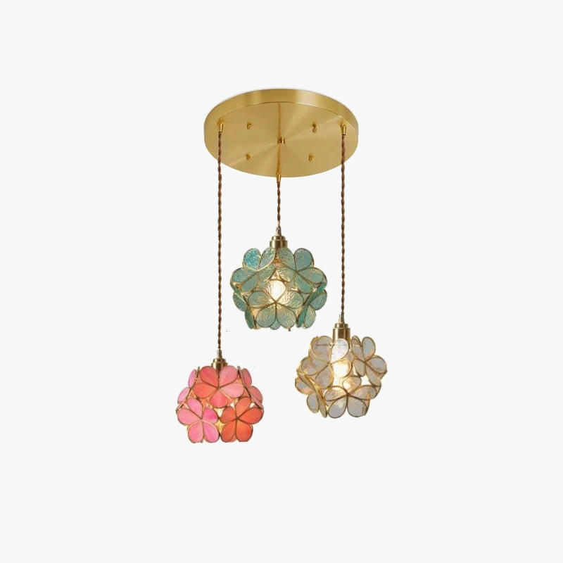 suspension en verre florale style art déco pour intérieur élégant