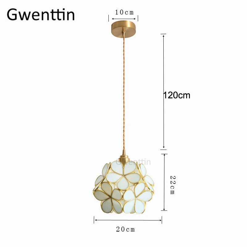 suspension en verre florale style art déco pour intérieur élégant