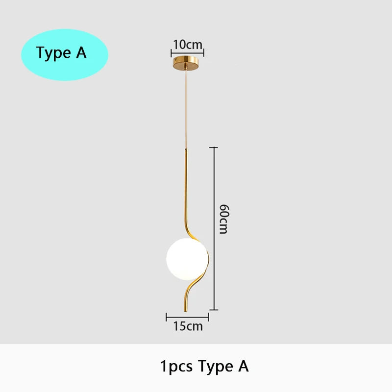 suspension en verre laiteux led créatives art déco