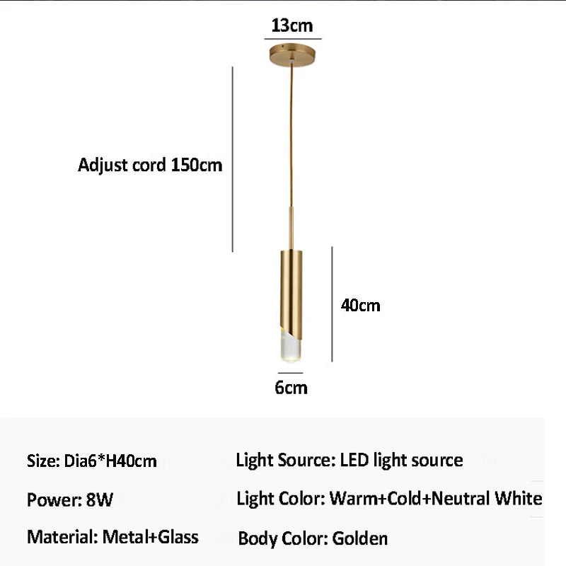 suspension en verre à led pour éclairage moderne intérieur