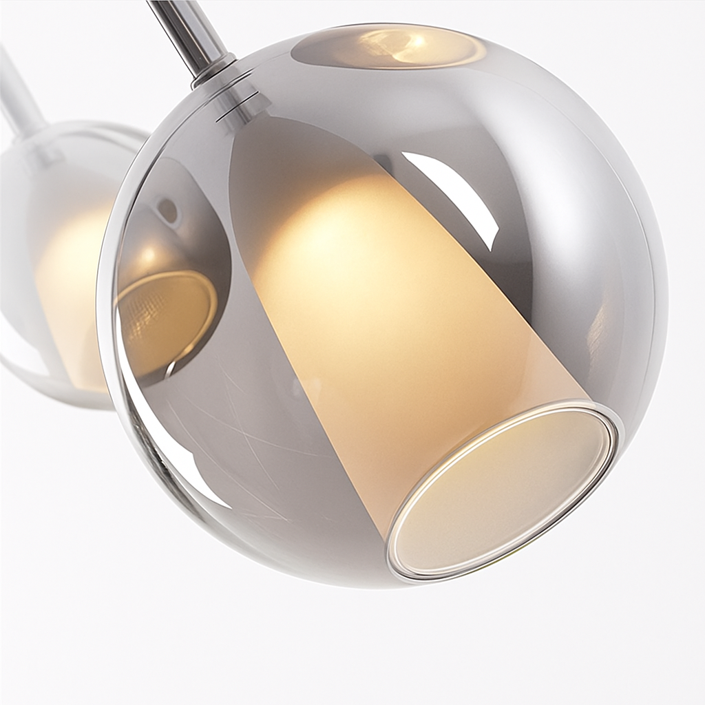 Suspension en verre LED pour cuisine île salon gris intérieur décor