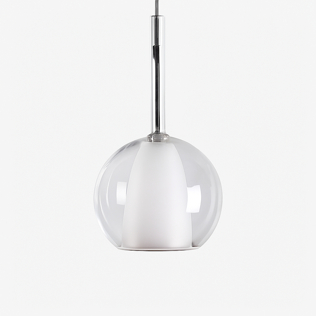Suspension en verre LED pour cuisine île salon gris intérieur décor