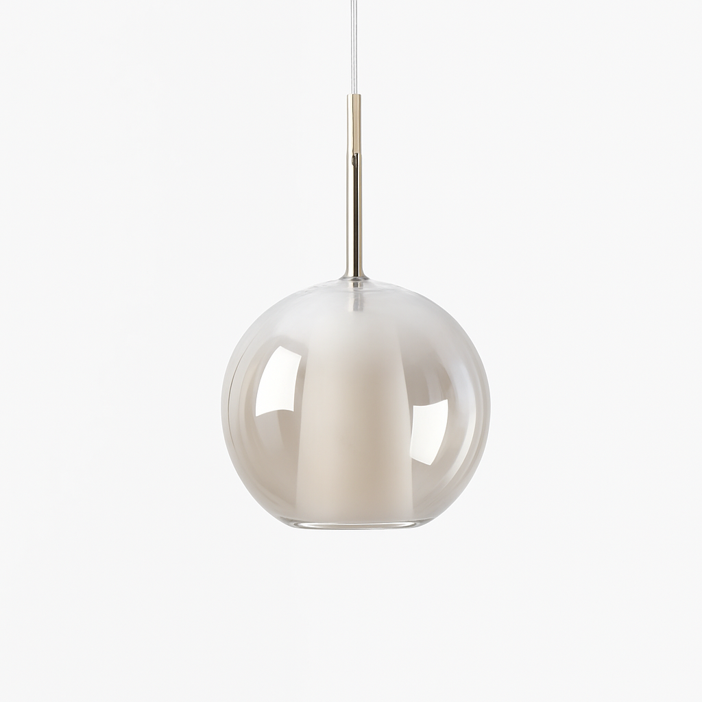 Suspension en verre LED pour cuisine île salon gris intérieur décor