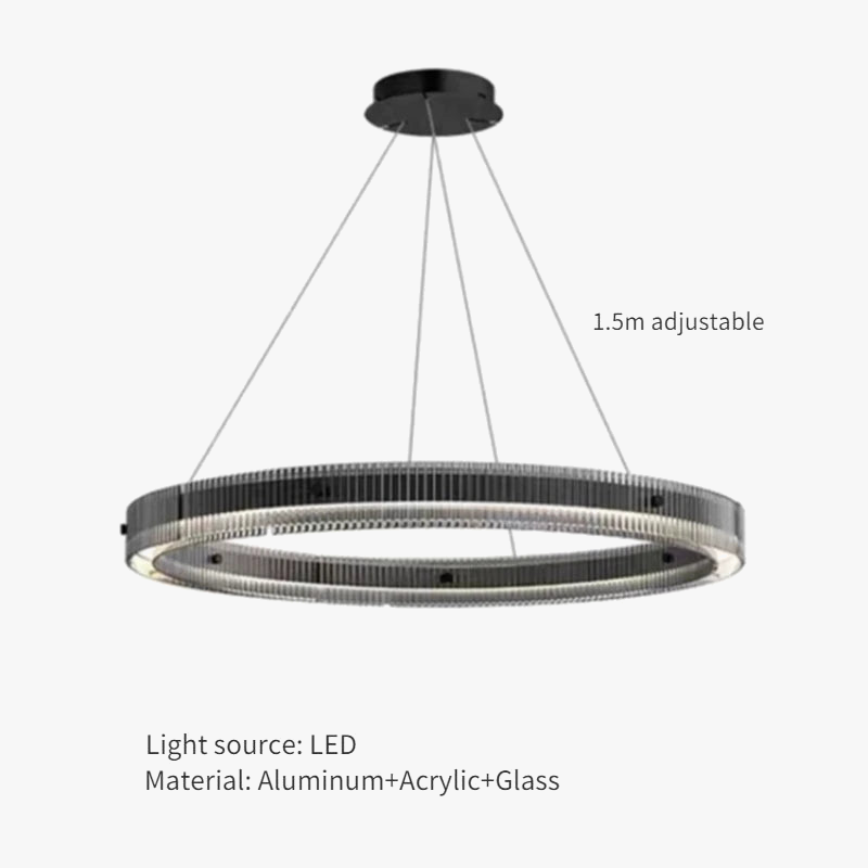 suspension en verre minimaliste créative en aluminium pour intérieur