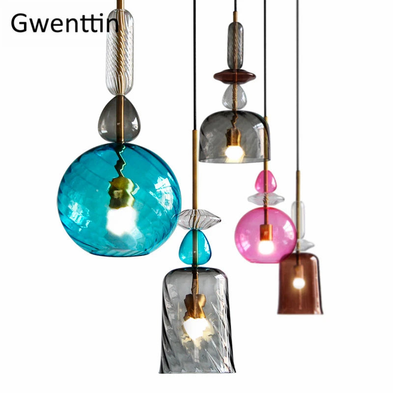 suspension en verre moderne pour décoration intérieure et luminaires