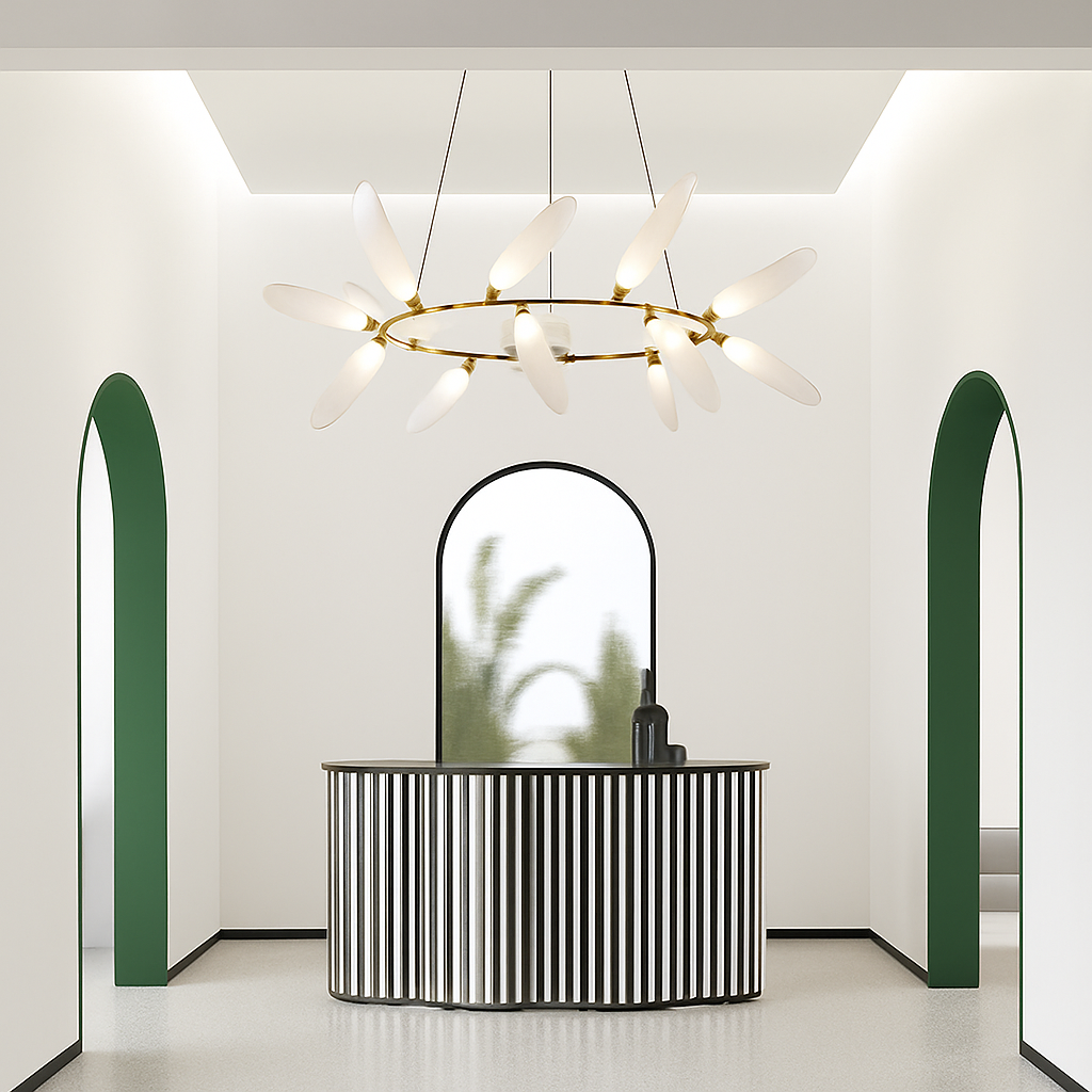 suspension en verre moderne pour décoration intérieure élégante