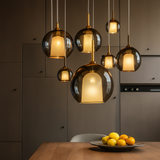 Suspension en verre moderne pour un éclairage décoratif intérieur