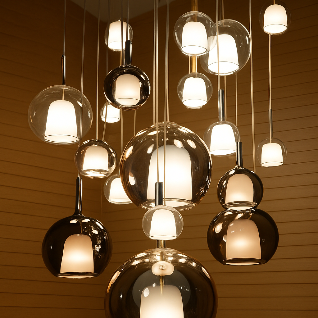 suspension en verre moderne pour un éclairage décoratif intérieur